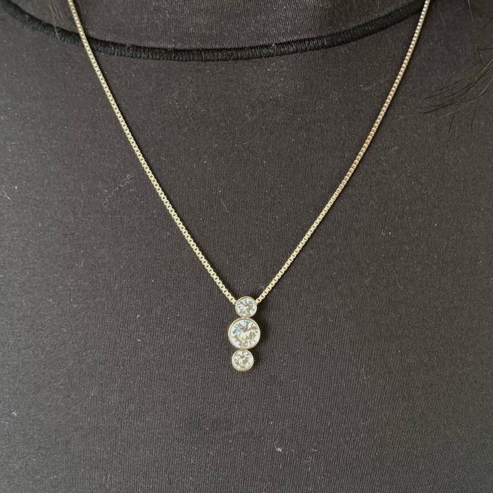 Swarovski Silver Necklace with Clear Stones